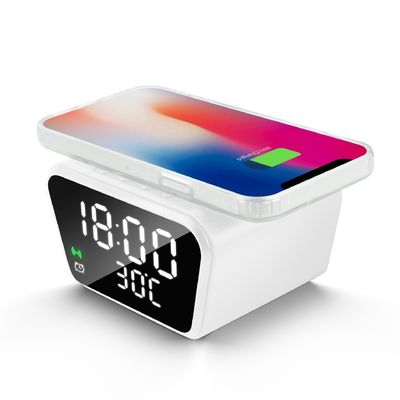 ROHS Certified Qi Wireless Charger Clock Alarm 253g With Fast Charging
