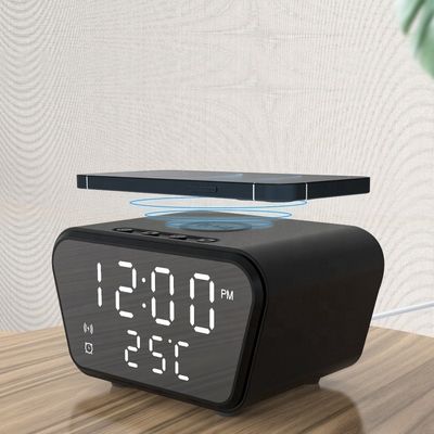 ABS  Wireless Charging Pad Alarm Clock , Qi enabled Alarm Clock Charging Station