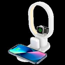 Qi Enabled  All In One Wireless Charging Station , Charging Night Lamp 9V